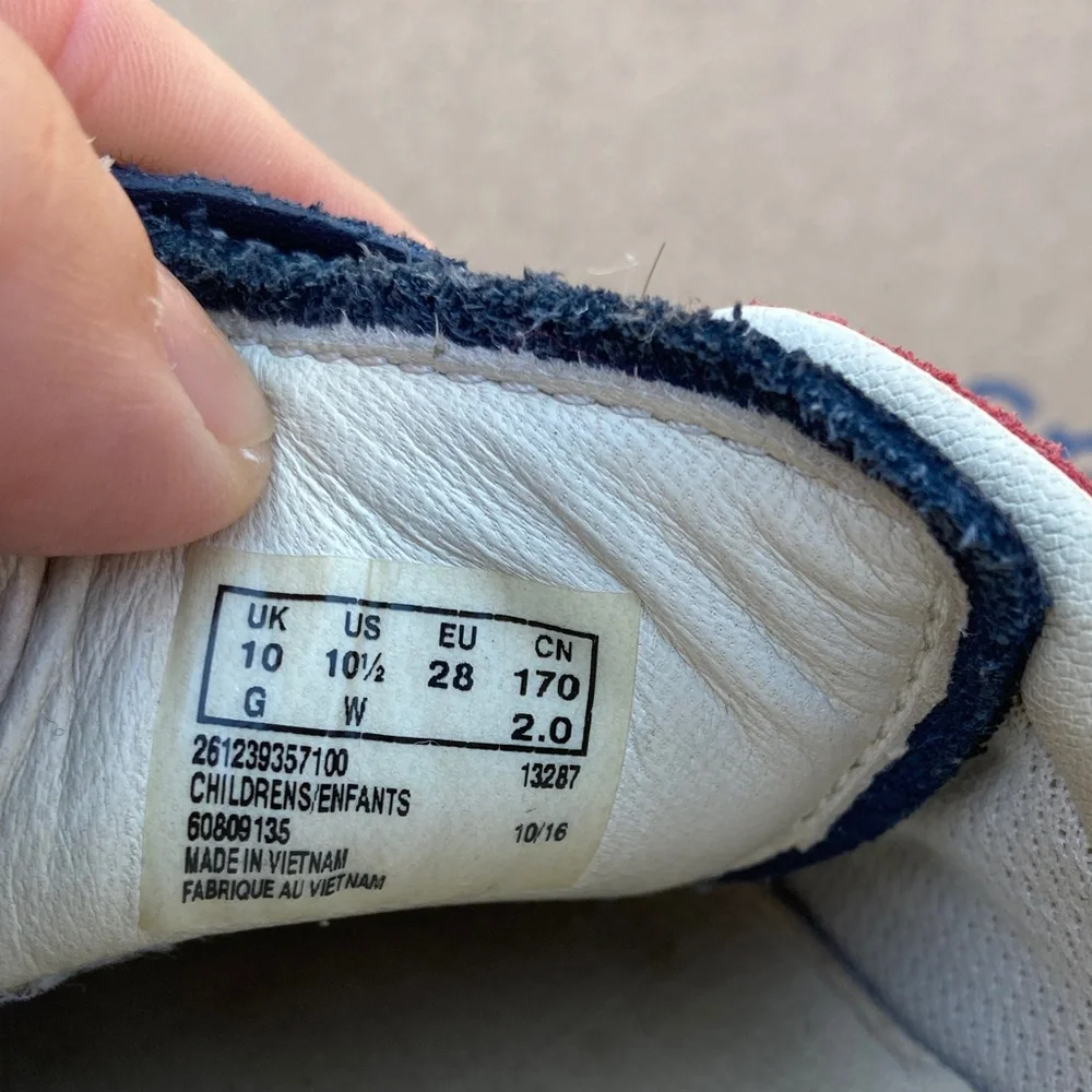 Clarks Kids mini folk Shoes - Navy and Burgundy size 10.5